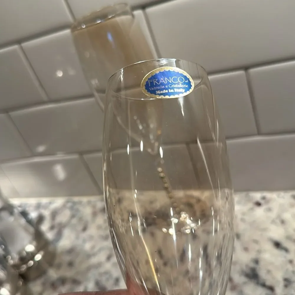 Franco Vetrerie Cristellerie Italian Bejeweled Champagne Glasses (2)